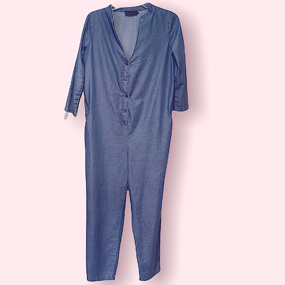 Hatch Maternity Denim Blue Jumpsuit 0